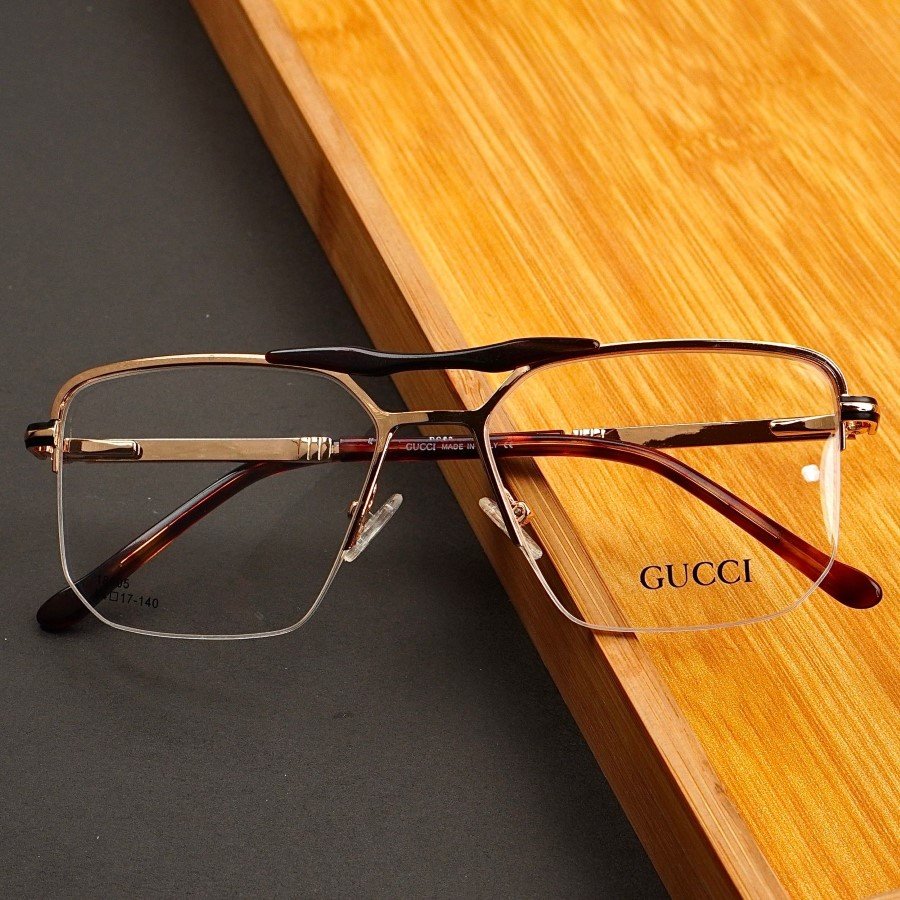 L-282 (2) Gucci - Premium Eyewear Frame - L-282 - Gold Black - Image 1