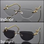 Transition Black- Rimless Sunglasses - S-1145