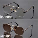 Transition Brown - Rimless Sunglasses - S-1185