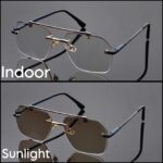 Transition Brown - Rimless Sunglasses - S-1190