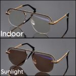 Transition Brown - Rimless Sunglasses - S-1197