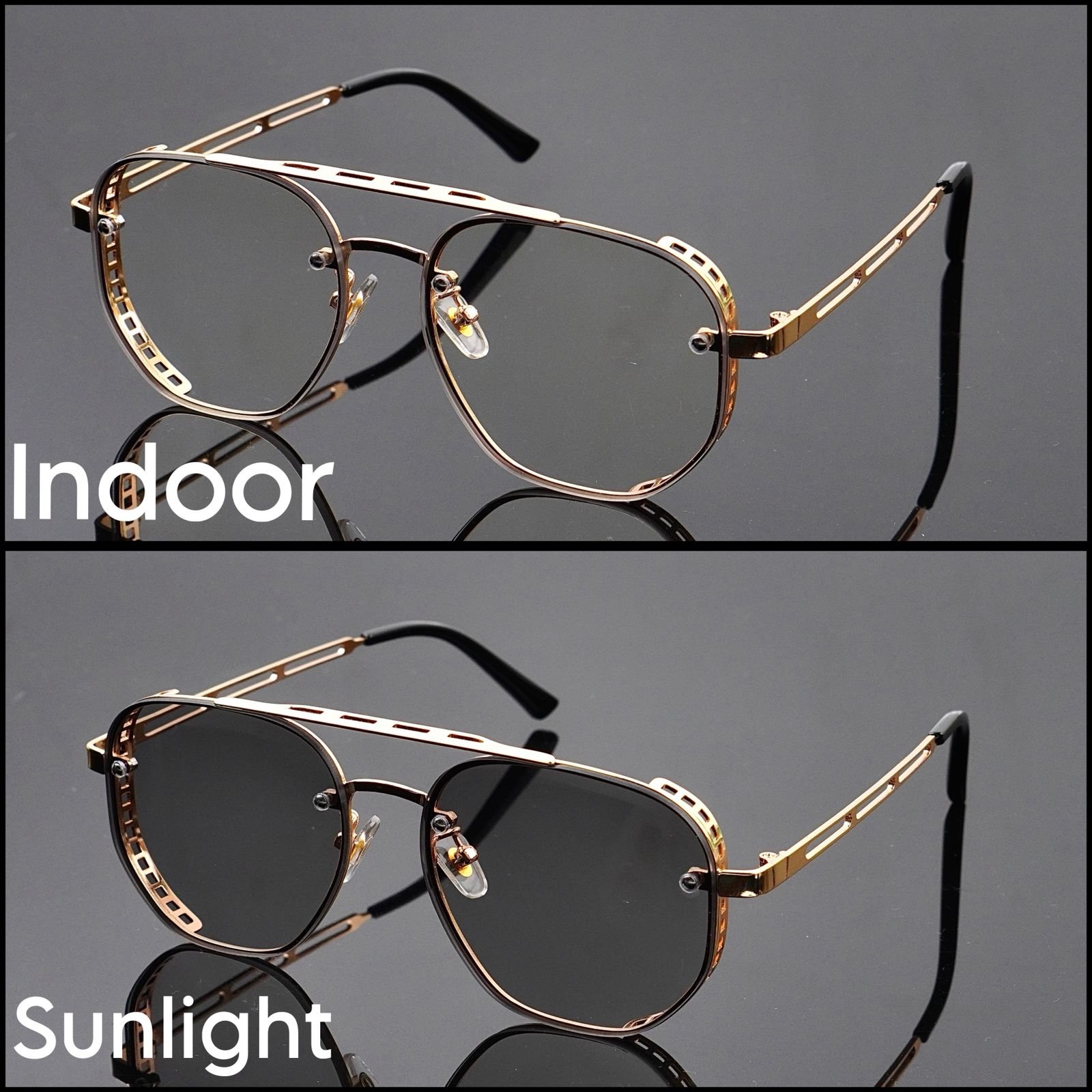 S-1199 Transition Black - Rimless Sunglasses - S-1199 - Image 1