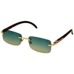 Phantom Aqua Smoke - Rimless Sunglasses - S-576 - Image 2