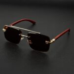 Rimless Frame - Amber Brown - Male Sunglasses - S-656 - Image 5