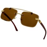 Rimless Frame - Amber Brown - Male Sunglasses - S-656 - Image 3