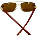 Rimless Frame - Amber Brown - Male Sunglasses - S-656 - Image 10
