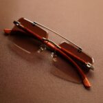 Woodline - Amber Brown - Rimless Sunglasses - S-851 - Image 3