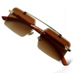 Woodline - Amber Brown - Rimless Sunglasses - S-851 - Image 8