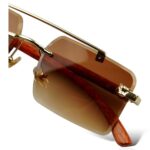 Woodline - Amber Brown - Rimless Sunglasses - S-851 - Image 7