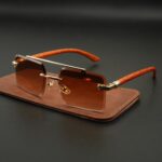 Woodline - Amber Brown - Rimless Sunglasses - S-851 - Image 2