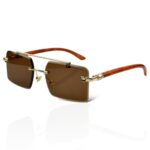 Woodline - Midnight Brown - Rimless Sunglasses - S-853 - Image 7