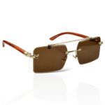 Woodline - Midnight Brown - Rimless Sunglasses - S-853 - Image 4