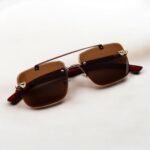 Rimless Frame - Amber Brown - Male Sunglasses - S-656 - Image 2